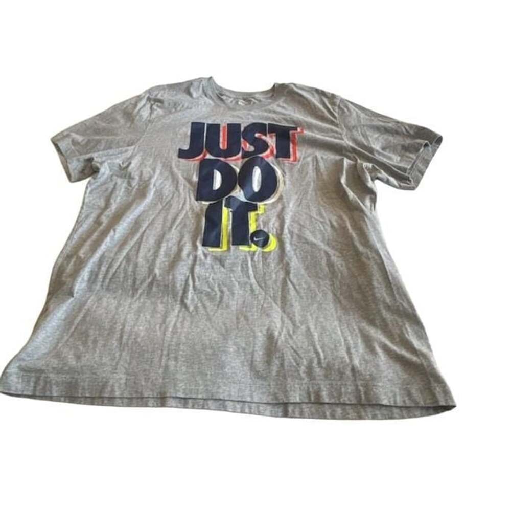 Nike Just Do It Graphic T-Shirt Gray Men's Size XL